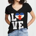 Love Yugoslavia Proud Yugoslav Nostalgia Women's Jersey Short Sleeve Deep V-Neck Tshirt Love Yugoslavia Proud Yugoslav Nostalgia Women's Jersey Short Sleeve Deep V-Neck Tshirt