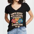 Lunch Boxes With Stickers Lunch Box Nostalgia Retro Women's Jersey Short Sleeve Deep V-Neck Tshirt Lunch Boxes With Stickers Lunch Box Nostalgia Retro Women's Jersey Short Sleeve Deep V-Neck Tshirt