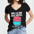 Macaroons Dessert Antisocial Introvert Pastries Food Lover Women's Jersey Short Sleeve Deep V-Neck Tshirt