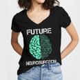 Neuro Surgeon Brain Student Graduation Future Neurosurgeon Women's Jersey Short Sleeve Deep V-Neck Tshirt