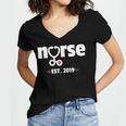 New Nurse Est 2019 Nursing School Graduation Women's Jersey Short Sleeve Deep V-Neck Tshirt