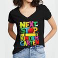 Next Stop Kindergarten Preschool Graduation 2023 Boys Girls Women's Jersey Short Sleeve Deep V-Neck Tshirt