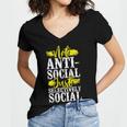 Not Anti Social Just Selectively Social Introvert Women's Jersey Short Sleeve Deep V-Neck Tshirt