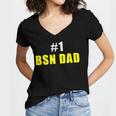 Nurse BSN Student Graduate Dad Nursing Graduation Women's Jersey Short Sleeve Deep V-Neck Tshirt