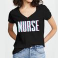 Nurse Glitch Aesthetic Graduation Nurse Glitch Graphic Art Women's Jersey Short Sleeve Deep V-Neck Tshirt