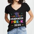 I Officially Graduated Pre-k Graduation Pre k Class 2023 Kid Women's Jersey Short Sleeve Deep V-Neck Tshirt