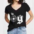 Old School Dad OG Hip Hop Head Vinyl Retro 80s90s Nostalgia Women's Jersey Short Sleeve Deep V-Neck Tshirt