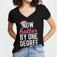 One Degree Hotter Class Of 2018 Graduation T-Shirt Women's Jersey Short Sleeve Deep V-Neck Tshirt