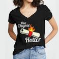 One Degree Hotter GraduationShirt For College Grads Women's Jersey Short Sleeve Deep V-Neck Tshirt