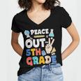 Peace Out 5th Grade Fifth Grade Graduation T-Shirt Women's Jersey Short Sleeve Deep V-Neck Tshirt