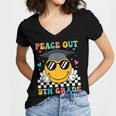Peace Out 5th Grade Graduation Last Day Of School Women's Jersey Short Sleeve Deep V-Neck Tshirt