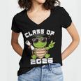 Peace Sign Hand Turtle Class Of 2026 Graduation Women's Jersey Short Sleeve Deep V-Neck Tshirt