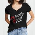 Phinally Done PhDShirt Graduation Women's Jersey Short Sleeve Deep V-Neck Tshirt