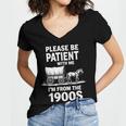 Playful Slow Pace Please Be Patient I'm From The 1900s Women's Jersey Short Sleeve Deep V-Neck Tshirt Playful Slow Pace Please Be Patient I'm From The 1900s Women's Jersey Short Sleeve Deep V-Neck Tshirt