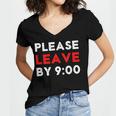 Please Leave By 9 Introvert Party Anti-Social Birthday Women's Jersey Short Sleeve Deep V-Neck Tshirt Please Leave By 9 Introvert Party Anti-Social Birthday Women's Jersey Short Sleeve Deep V-Neck Tshirt