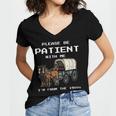 Please Be Patient I'm From The 1900s Amish Wagon & Vintage Women's Jersey Short Sleeve Deep V-Neck Tshirt