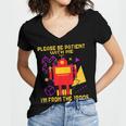 Please Be Patient With Me I'm From The 1900s Gen X Robot Women's Jersey Short Sleeve Deep V-Neck Tshirt