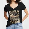 Please Be Patient With My I'm From The 1900s Retired Women's Jersey Short Sleeve Deep V-Neck Tshirt
