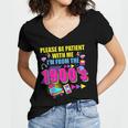 Please Be Patient With Me I'm From The 1900s Retro Vibes Women's Jersey Short Sleeve Deep V-Neck Tshirt