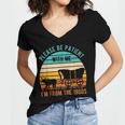 PLEASE BE PATIENT I'M FROM THE 1900s Vintage 1900s 90s Women's Jersey Short Sleeve Deep V-Neck Tshirt