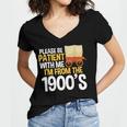 Please Be Patient With Me I'm From The 1900s Vintage Oregon Women's Jersey Short Sleeve Deep V-Neck Tshirt