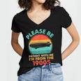 Please Be Patient I'm From The 1900s Vintage Zeppelin Women's Jersey Short Sleeve Deep V-Neck Tshirt Please Be Patient I'm From The 1900s Vintage Zeppelin Women's Jersey Short Sleeve Deep V-Neck Tshirt