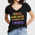 Please Slow Down I'm From The 1900s Retro Vintage 70 Women's Jersey Short Sleeve Deep V-Neck Tshirt Please Slow Down I'm From The 1900s Retro Vintage 70 Women's Jersey Short Sleeve Deep V-Neck Tshirt