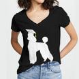 Poodle Graduation Dog Graduate Women's Jersey Short Sleeve Deep V-Neck Tshirt