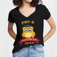 Pre-K Graduation 2018 Cute Owl Women's Jersey Short Sleeve Deep V-Neck Tshirt