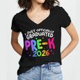 Pre-K Graduation Class Of 2026 Pre-K Graduated 2026 Women's Jersey Short Sleeve Deep V-Neck Tshirt