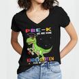 Pre k Graduation We Are Done Class 2023 Pre-k Dinosaur Boys Women's Jersey Short Sleeve Deep V-Neck Tshirt
