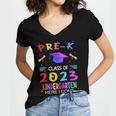 Pre-k Graduation Pre Kindergarten Class Of 2023 Boys Girls Women's Jersey Short Sleeve Deep V-Neck Tshirt