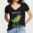 Preschool Graduation Class Of 2022 Graduate Dinosaur Kids Women's Jersey Short Sleeve Deep V-Neck Tshirt
