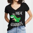 Preschool Graduation Preschooler Dinosaur Pre-K Dino Kids Women's Jersey Short Sleeve Deep V-Neck Tshirt