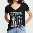 Proud Air Force Mother-In-Law US Air Force Graduation Women's Jersey Short Sleeve Deep V-Neck Tshirt