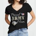 Proud Army Mom Army Graduation Military Mom T-Shirt Women's Jersey Short Sleeve Deep V-Neck Tshirt