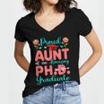 Proud Aunt Of An Amazing PhD Graduate Family Graduation Women's Jersey Short Sleeve Deep V-Neck Tshirt