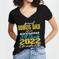 Proud Bonus Dad Of 5th Grade Graduate 2022 Family Graduation Women's Jersey Short Sleeve Deep V-Neck Tshirt