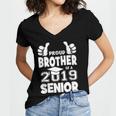 Proud Brother Of A 2019 Senior School Graduation Shirt Women's Jersey Short Sleeve Deep V-Neck Tshirt