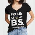 Proud Of My BS In Biology Graduation T-Shirt Women's Jersey Short Sleeve Deep V-Neck Tshirt