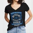 Proud Of Cousin Police Academy Graduation Shirt Women's Jersey Short Sleeve Deep V-Neck Tshirt
