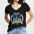Proud Dad Of A 2018 Graduate Shirt Graduation Grad Women's Jersey Short Sleeve Deep V-Neck Tshirt