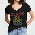 Proud Dad Of A Class Of 2034 Graduate Senior Graduation Women's Jersey Short Sleeve Deep V-Neck Tshirt