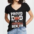 Proud Dad Of a Football Senior 2026 Graduation Women's Jersey Short Sleeve Deep V-Neck Tshirt
