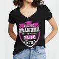 Proud Grandma Of a 2018 Grad Graduation Family Women's Jersey Short Sleeve Deep V-Neck Tshirt