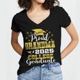 Proud Grandma Of 2025 College Graduate Family 24 Graduation Women's Jersey Short Sleeve Deep V-Neck Tshirt