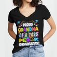 Proud GRANDMA Of a 2025 PRE-K Graduate -Graduation Women's Jersey Short Sleeve Deep V-Neck Tshirt