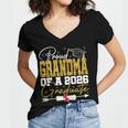 Proud Grandma Of Senior 2026 Graduate Family Graduation 2026 Women's Jersey Short Sleeve Deep V-Neck Tshirt