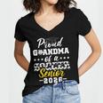 Proud Grandma Of a Soccer Senior 2026 Graduation Gifts Women's Jersey Short Sleeve Deep V-Neck Tshirt