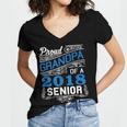 Proud Grandpa Of 2018 Senior T-Shirt Student Graduation Women's Jersey Short Sleeve Deep V-Neck Tshirt